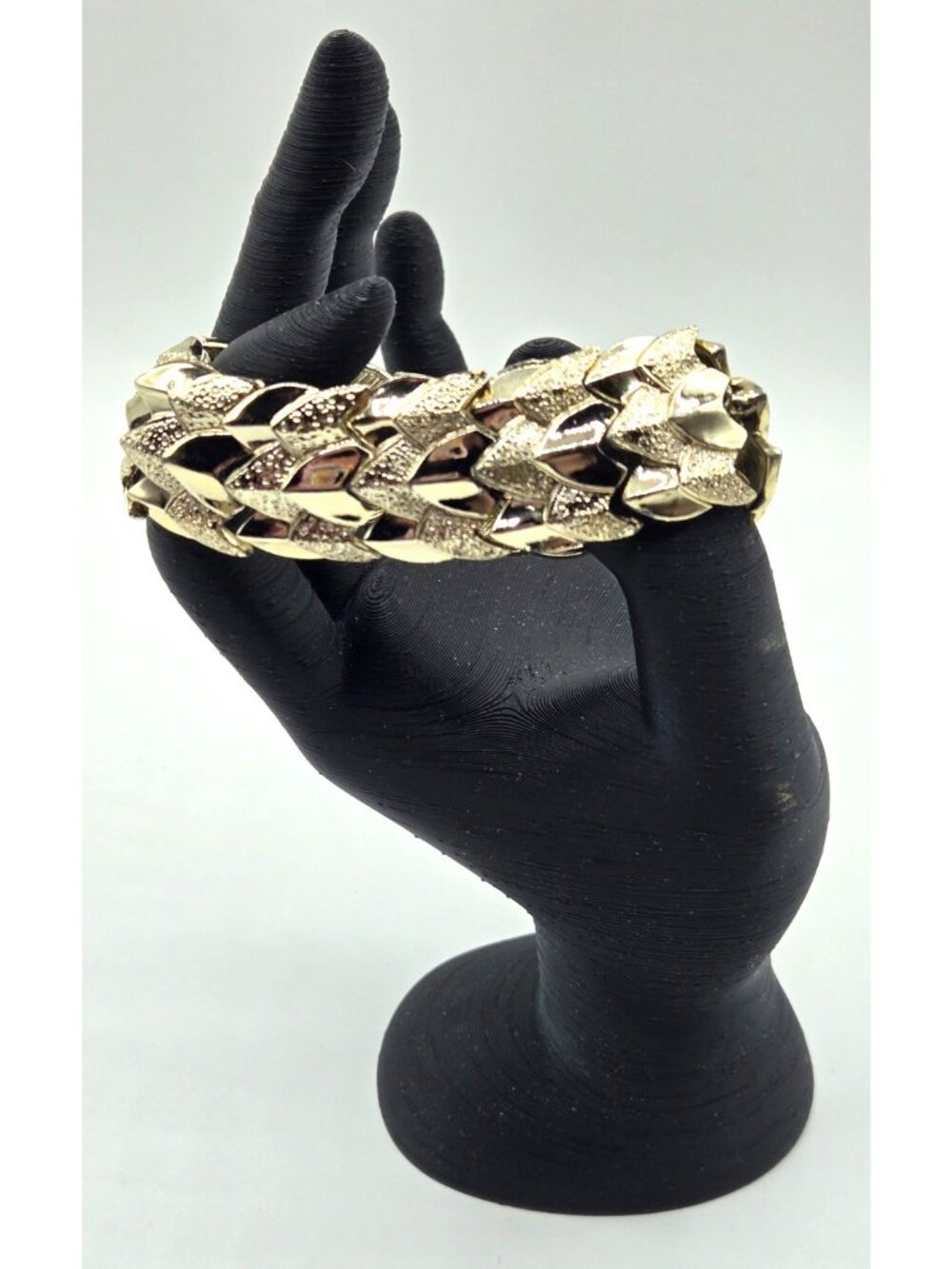 CORO Signed 3-Row Bracelet Elegant Gold Tone Shiny Sparkly Statement Vintage - Picture 2 of 8